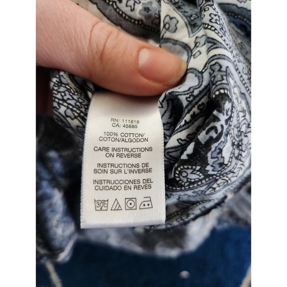 Michael Kors Men's Paisley Button Up Long Sleeve Shirt XL - Picture 8 of 9